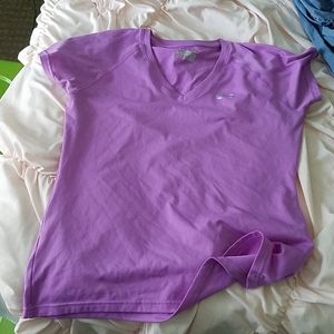 Purple vneck athletic shirt